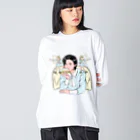 nogucciのファンシーショップのケーキ食べるてんし Big Long Sleeve T-Shirt