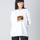 Totemo Yogozansu Shopのおぞましい顔 Big Long Sleeve T-Shirt