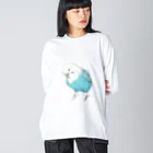 森図鑑の[森図鑑]セキセイインコ オパーリン Big Long Sleeve T-Shirt