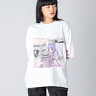 ろくろの回し者のビッグシルエットロングスリーブTシャツ Big Long Sleeve T-Shirt