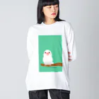 石丸沙織のポチャ白文鳥ちゃん ビッグシルエットロングスリーブTシャツ