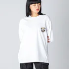 achaman•ﻌ•shopのあジャパンぐま ビッグシルエットロングスリーブTシャツ