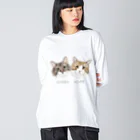 みきぞーん｜保護猫 ミッキー画伯と肉球とおともだちのgyoza&kome Big Long Sleeve T-Shirt