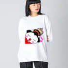 Happy Fun goodsの舞妓ねこ　接吻 Big Long Sleeve T-Shirt