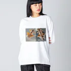 金魚宝房@3月アクバス&アクアリウム東京の瑪瑙金魚【メノウチョウビver.1】 Big Long Sleeve T-Shirt
