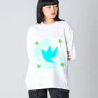 武者小路夕桐の青い鳥と四葉 Big Long Sleeve T-Shirt