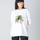 masumi maedaの寄り添う　ウロコインコ　 Big Long Sleeve T-Shirt