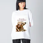 the most "DOG"のhe is the most hungry dog. RED ビッグシルエットロングスリーブTシャツ