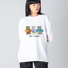 ぺんぎん24のTHE 3 BEARS(サーフィン) ビッグシルエットロングスリーブTシャツ