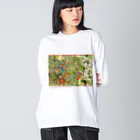 原倫子/ Tomoko HaraのFull bloom & Japanese grass lizard. Big Long Sleeve T-Shirt