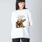 the most "DOG"のhe is the most hungry dog. GREEN ビッグシルエットロングスリーブTシャツ