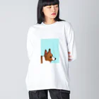 りりのお絵描き屋さんの凛としたコーギー Big Long Sleeve T-Shirt