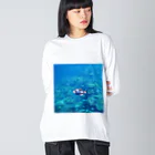 海とマッチョとKINTRAYの阿嘉島のゴマモン ビッグシルエットロングスリーブTシャツ