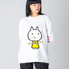 Drecome_Designの【悪巧み】うさねこ【腹黒】 ビッグシルエットロングスリーブTシャツ