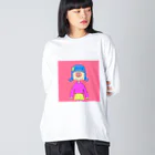 しなひな⇞のビビッドちゃん ビッグシルエットロングスリーブTシャツ