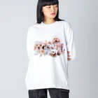 NORI OKAWAの賢い犬 大集合 ビッグシルエットロングスリーブTシャツ