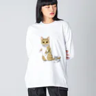 縁-yukari-の猫とチンチラ ビッグシルエットロングスリーブTシャツ