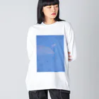 YURURIのくらげblue ビッグシルエットロングスリーブTシャツ