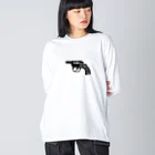 SAKURA スタイルのピストルアイテム ビッグシルエットロングスリーブTシャツ