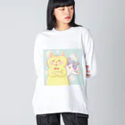 トラとハチワレの腕組みするねこ Big Long Sleeve T-Shirt