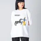 Nursery Rhymes  【アンティークデザインショップ】のクリシュナ VS 馬の悪魔 Big Long Sleeve T-Shirt