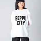 JIMOTOE Wear Local Japanの別府市 BEPPU CITY ビッグシルエットロングスリーブTシャツ