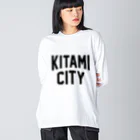 JIMOTOE Wear Local Japanの北見市 KITAMI CITY ビッグシルエットロングスリーブTシャツ