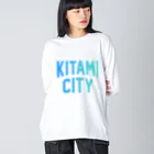 JIMOTOE Wear Local Japanの北見市 KITAMI CITY ビッグシルエットロングスリーブTシャツ