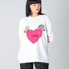 Walton’sのハート　ピンク Big Long Sleeve T-Shirt