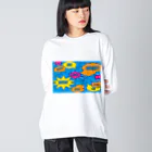 フォーヴァのコミックBLUE ビッグシルエットロングスリーブTシャツ