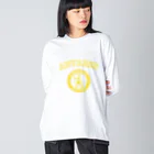 AntaresShishaの三鷹アンタレス　単色ロゴ　黄色 ビッグシルエットロングスリーブTシャツ