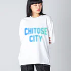 JIMOTOE Wear Local Japanの千歳市 CHITOSE CITY Big Long Sleeve T-Shirt