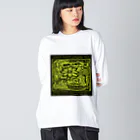 HARION=HARIONのアンモナイトシネマ【yellow-green】 Big Long Sleeve T-Shirt