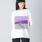 Niebuhrのdead vlei purple ビッグシルエットロングスリーブTシャツ