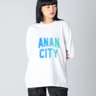 JIMOTOE Wear Local Japanの阿南市 ANAN CITY ビッグシルエットロングスリーブTシャツ