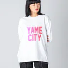 JIMOTOE Wear Local Japanの八女市 YAME CITY ビッグシルエットロングスリーブTシャツ