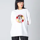 虹色PLUSの夢かわいいジャックラッセルテリア犬とフルーツ Big Long Sleeve T-Shirt