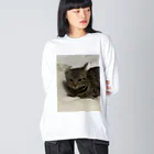 腹痛のねむぽんこ ビッグシルエットロングスリーブTシャツ