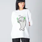 ダイナマイト87ねこ大商会の水菜をお裾分けしてくれるアザラシ Big Long Sleeve T-Shirt