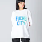 JIMOTO Wear Local Japanの府中市 FUCHU CITY ビッグシルエットロングスリーブTシャツ