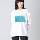 柠檬電影倶楽部のBlue bottles Tシャツ Big Long Sleeve T-Shirt