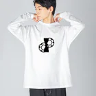 森澤勇司Yuji Morisawaのモノクロコツヅミ Big Long Sleeve T-Shirt