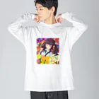 chicodeza by suzuriの花の女の子 Big Long Sleeve T-Shirt