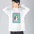 とほんSUZURI出張所の読書金魚 ビッグシルエットロングスリーブTシャツ