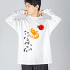 Siderunの館 B2の和デザインな烏(黒)  Big Long Sleeve T-Shirt