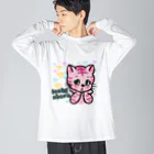 lucky charmのピンクベリーキャット♡ Big Long Sleeve T-Shirt