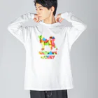 onehappinessのシベリアン ハスキー　骨ガム Big Long Sleeve T-Shirt