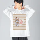 ねこねこ王国のほっこりにゃ猫トラちゃん２ ビッグシルエットロングスリーブTシャツ