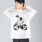 山形屋米店のピストバイクでポタリング ビッグシルエットロングスリーブTシャツ