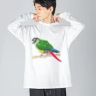 森図鑑の[森図鑑] ウロコインコC 横向き Big Long Sleeve T-Shirt